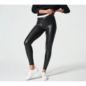 Womens XL Black Leggings SPANXshape™ Faux Leather Shaping Layering Casual Norm